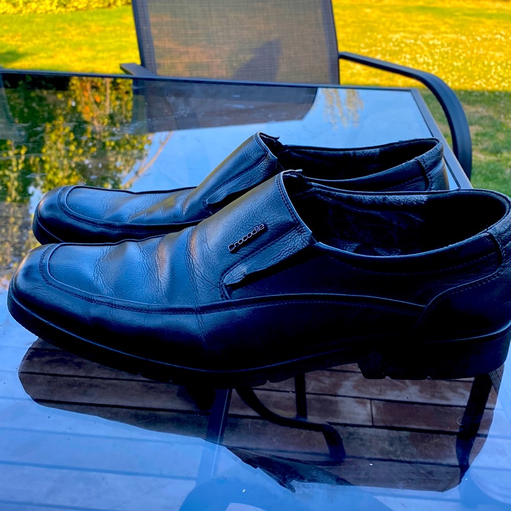 crocodile Comfortzone Men’s  Black Leather Slip On shoes Size 44/10US